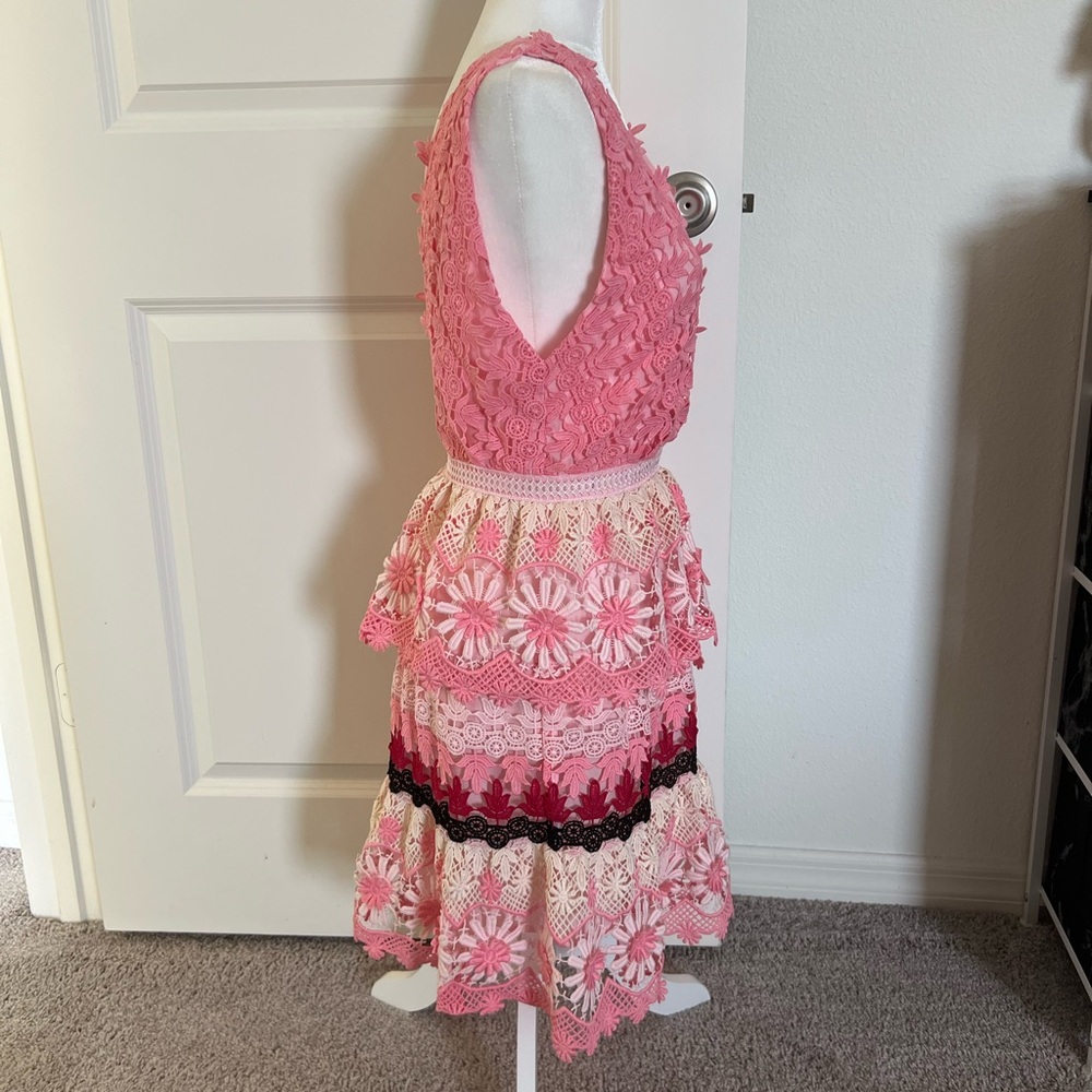 Final Price!!! EUC Self Portrait Pink Lace Dress Size 6 - Picture 6 of 12